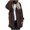Coffee, variant on Women Hooded Cardigan Fuzzy Jacket Winter Open Front Fleece Coat Outwear with Pockets
