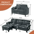 thumbnail image 6 of Soscana Living Room Furniture Set Sectional Sofa Couch with Storage Ottoman and Loveseat,for Home Apartment Office Studio,Dark Gray, 6 of 7