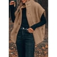 thumbnail image 2 of Women's Sleeveless Fleece Vest, Stand Collar Button Down Loose Fit Sherpa Outerwear Gilet, 2 of 5