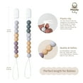 thumbnail image 2 of MOODYBABY® Pacifier Binky Clips for Boys Girls Soother Chain Silicone Holder 2 Pack Set for Baby Unisex Neutral Newborn Dummies Baby Shower Gift (Neutral Gray), 2 of 6