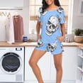 thumbnail image 6 of joogoo Women's Pajama Set Skeleton Skull Head Short Sleepwear Loungewear with Pockets M, 6 of 7