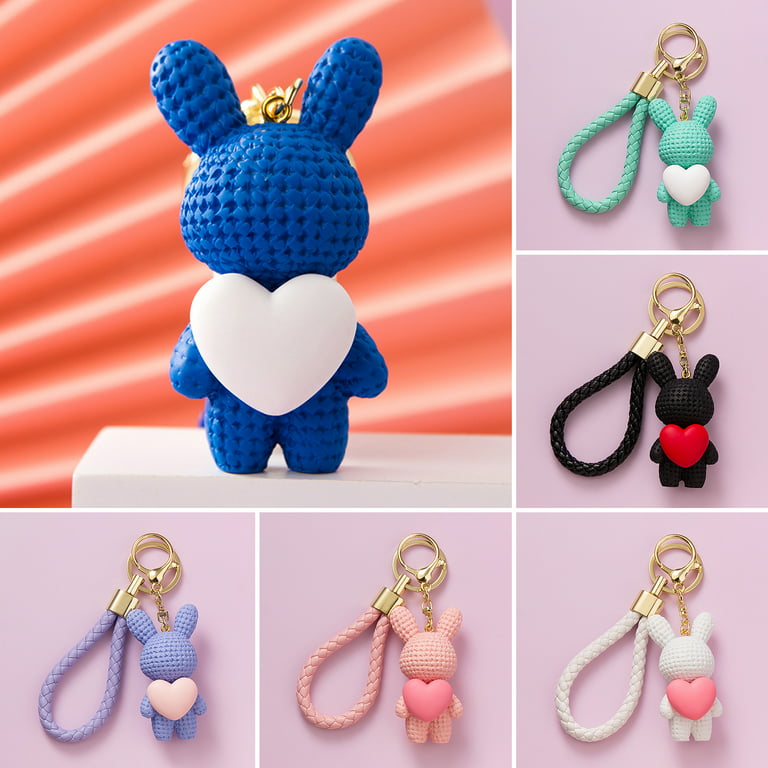 Resin Cartoon Rabbit Keychains, Resin Cat Key Chain, Valentines Day