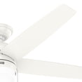 thumbnail image 2 of Hunter 52 inch Indoor Ceiling Fan with LED Light and Pull Chain - White Modern Ceiling Fan, Standard Mount, 5 Blades, For Bedroom, Living Room, or Kitchen - Bardot 52493, Fresh White, 2 of 15