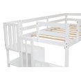 thumbnail image 5 of Loft Bed with Staircase,Storage,Twin size,Full-length Safety Guardrails,No Box Spring Needed,White, 5 of 6