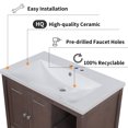 thumbnail image 4 of 30" Bathroom Vanity with Sink, Freestanding Bathroom Vanity Cabinet with Doors and Drawers, Brown, 4 of 7
