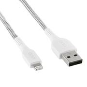 onn 6ft Lightning to USB-A Braided Charging Cable, MFI Certified, White - Compatible with iPhone 14/13/12/11/X/XR/XS/8/7/6/5, iPad, Airpods and more