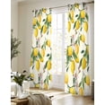 thumbnail image 5 of Lemons Sheer Curtains 63 Inch Length 2 Panels Set for Living Room/Bedroom, Summer Botanical Yellow Fruit Leaves Flowers Kitchen Curtains Grommet Semi-Sheer Curtains Drapes Window Treatments 42"x63"x2, 5 of 7