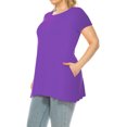 thumbnail image 2 of Women's Plus Size Casual Short Sleeve Round Neck Tunic Tops with Side Pockets, 2 of 6
