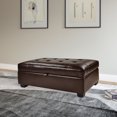 thumbnail image 2 of CorLiving Antonio Tufted Bonded Leather Ottoman, 2 of 4