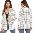 thumbnail image 2 of Chaqueta informal ligera con mangas enrollables y blazer abierto para mujer, 2 of 5