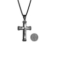 thumbnail image 2 of HZMAN Men's Jesus Stainless Steel Pendant Necklace Cross, 22 + 2 Inch Chain（Black）, 2 of 6