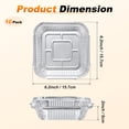 thumbnail image 3 of Uxcell 10-Pack Grill Drip Pans, 6.2 x 6.2 x 2 Inch Disposable Aluminium Foil Grease Trays for Barbecues [Silver Tone], 3 of 6