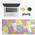 thumbnail image 2 of Kawaii Cats Gaming Mouse Pad, Extended Large Mouse Mat Desk Pad, Big Computer Keyboard Desk Pad, Stitched Edges Mousepad, 3mm Thick Long Non-Slip Rubber Base Mice Pad, 31.5 X 11.8 Inch, 2 of 6