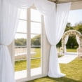 thumbnail image 4 of MKHILL 42x216 White Sheer Scarf Valance, Extra Long 18 Ft Voile Curtain for Wedding Backdrop & Living Room Bedroom Decor, 1 Panel, White, 4 of 8