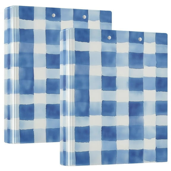 FORMRS 3 Ring Binder 1.5 inch with Pockets Set of 2 Clip Board 200 Sheets Capacity, Blue Plain