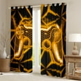thumbnail image 2 of Erosebridal Video Game Curtains Pack of 2 (42Wx63L),Orange Neon 30%-50% Black Out Curtains,Geometric Honeycomb Curtains for Living Room (42Wx63L),Gamepads Bedroom Decorative, 2 of 6