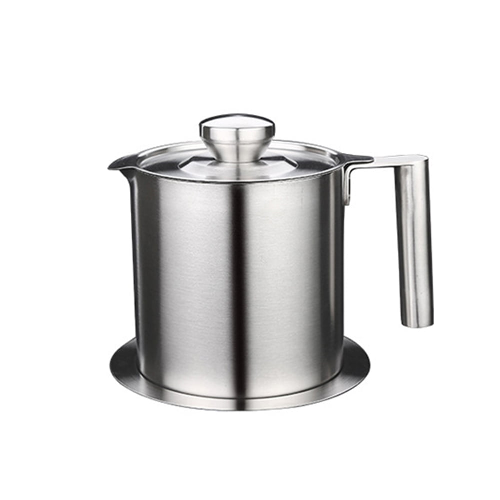 Oil Separator Kettle With Stainless Steel Strainer Grease Filter Cooking Tool 