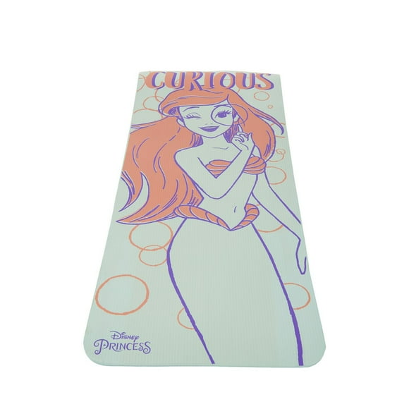 Disney Ariel Printed 10mm Exercise Mat – 24" x 60" – Blue/Red