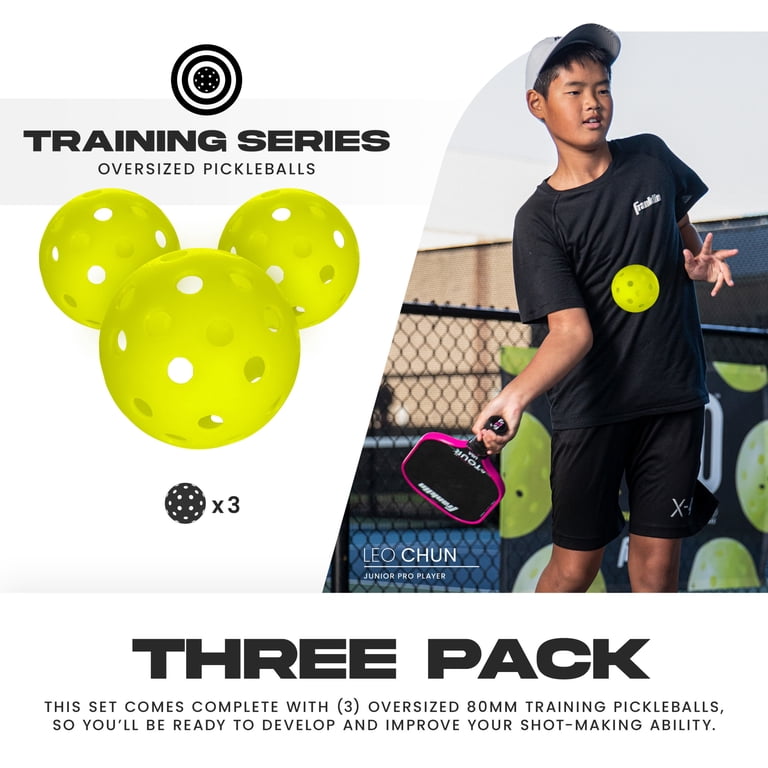 Franklin Sports, Training Pickleballs, 80mm Practice Balls, 3 Pack