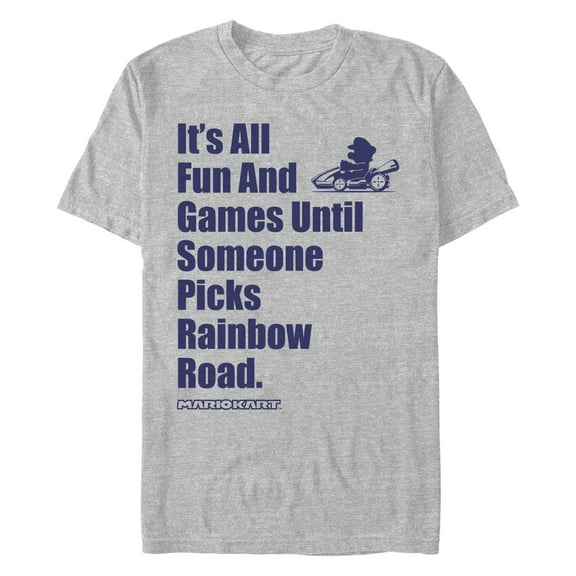 Men's Nintendo Rainbow Road Fun  Graphic T-Shirt
