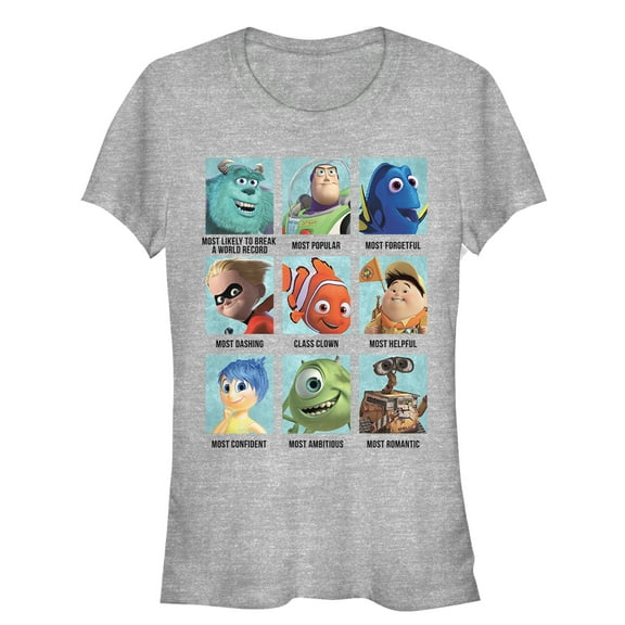 Junior's Pixar Character Yearbook Winners  Graphic Tee Athletic Heather 2X Large