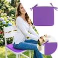 thumbnail image 2 of 2PCS 15.74" Polyester Square Chair Cushion with Ties, Thick Padded Non-Slip Seat Pad for Indoor/Outdoor Dining Patio Kitchen Chairs(Purple), 2 of 5