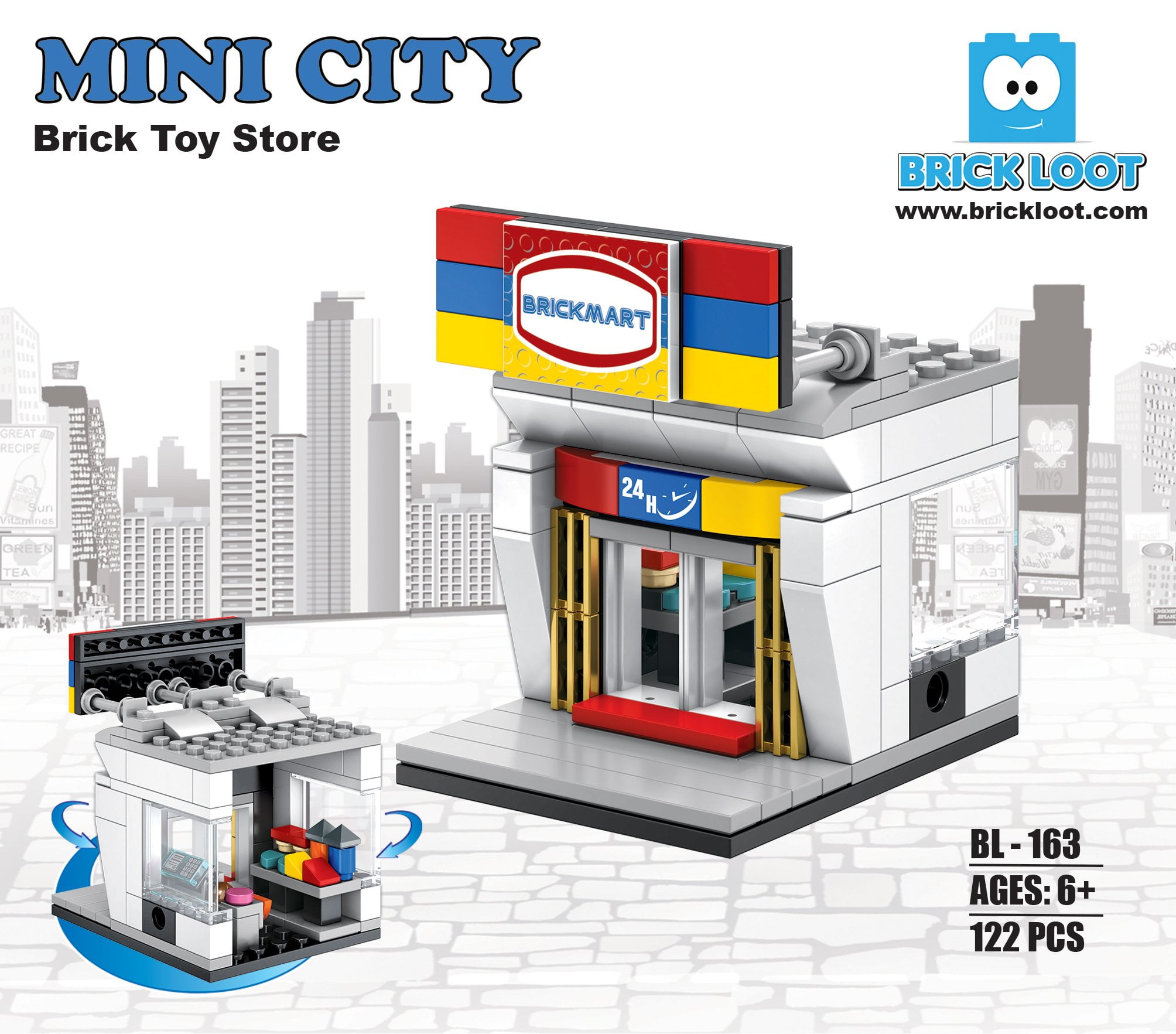Sembo City Street Ice Cream Food Restaurant Coffee Shop Blocks Building Toy 4Pcs 