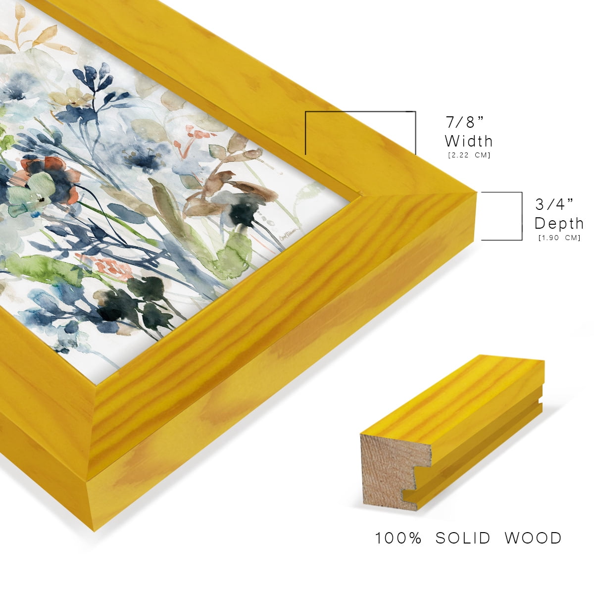 Holland Spring Mix -Framed Print w/glass-Sunflower Yellow