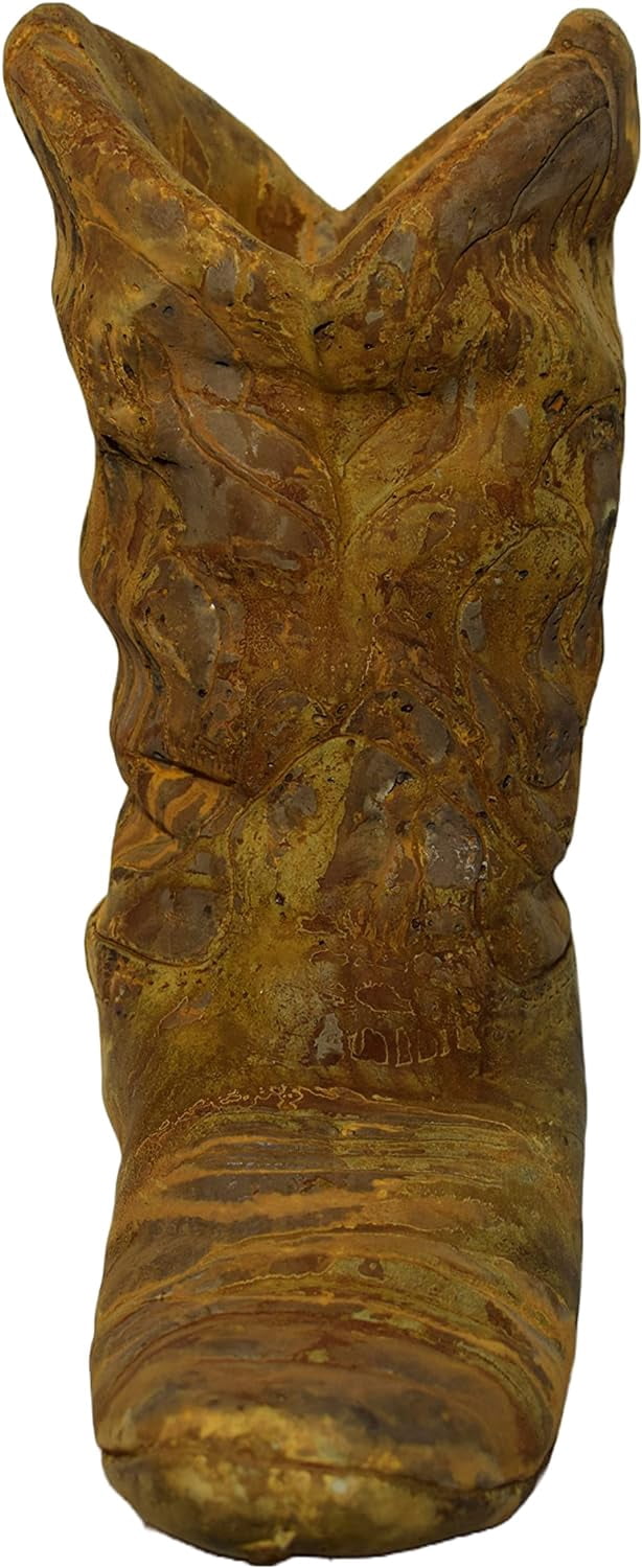 Solid Rock Stoneworks Western Cowboy Boot Planter 21" Tall Rust Color