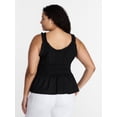 thumbnail image 3 of Terra & Sky Women’s Plus Sleeveless Smocked Peplum Tank Top, Sizes 0X-5X, 3 of 5