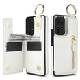 thumbnail image 4 of Cutyskin for Samsung Galaxy A52 5G/4G Wallet Case【RFID Blocking】 with Card Holder Cash Pocket Zipper Bills Slot, Soft PU Leather Magnetic Back Folio Kickstand, Finger Ring Holder Hook Case, White, 4 of 9