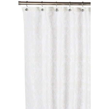Royal Bath Damask 100 Polyester Fabric Shower Curtain Size 70x72 Royal Bath Damask 100 Polyester Fabric Shower Curtain Size 70x72 Color Ivory White Com