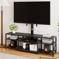 thumbnail image 2 of VECELO 71 Inch TV Stand for TVs up to 80 Inch with Swivel Mount and Power Outlet, Entertainment Center Height Adjustable TV Console with Storage Shelves, Black, 2 of 11