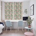 thumbnail image 4 of Vintage Flowers Kitchen Curtains Window Panels, Spring Pink Green Floral Country Leaves Birds Insulated Window Treatment Curtain, Grommet Curtains for Bedroom/Living Room/Bathroom, 2 Piece 52"Wx72"L, 4 of 8