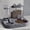 GRAY, variant on 2-in-1 Large Pet Feeder & Water Dispenser, Dry Wet Separation, Durable Plastic, Transparent, No Battery, For Cats Dogs Travel