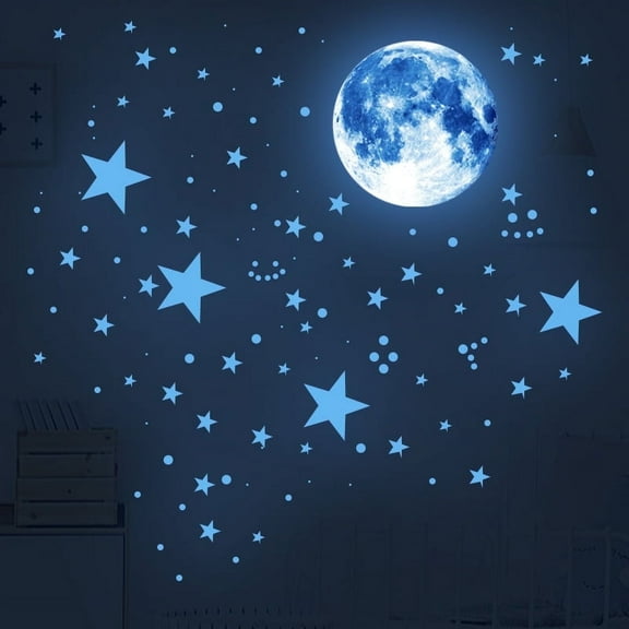 946Pcs Glow in The Dark Stars and Moon Wall Nursery Stickers Removable