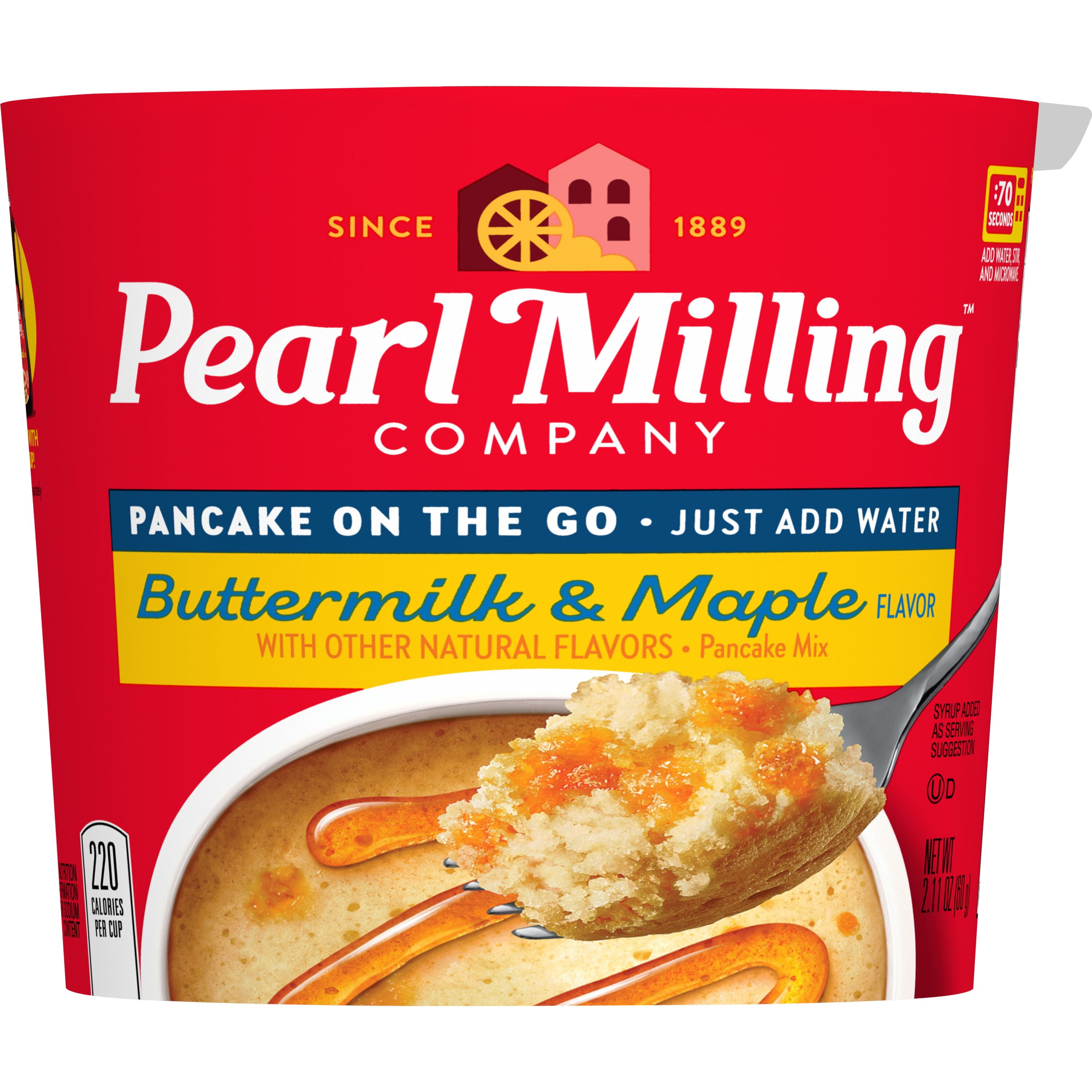 (4 pack) Pearl Milling Company Pancake on the Go Pancake Mix Buttermilk & Maple Flavor 2.11 oz