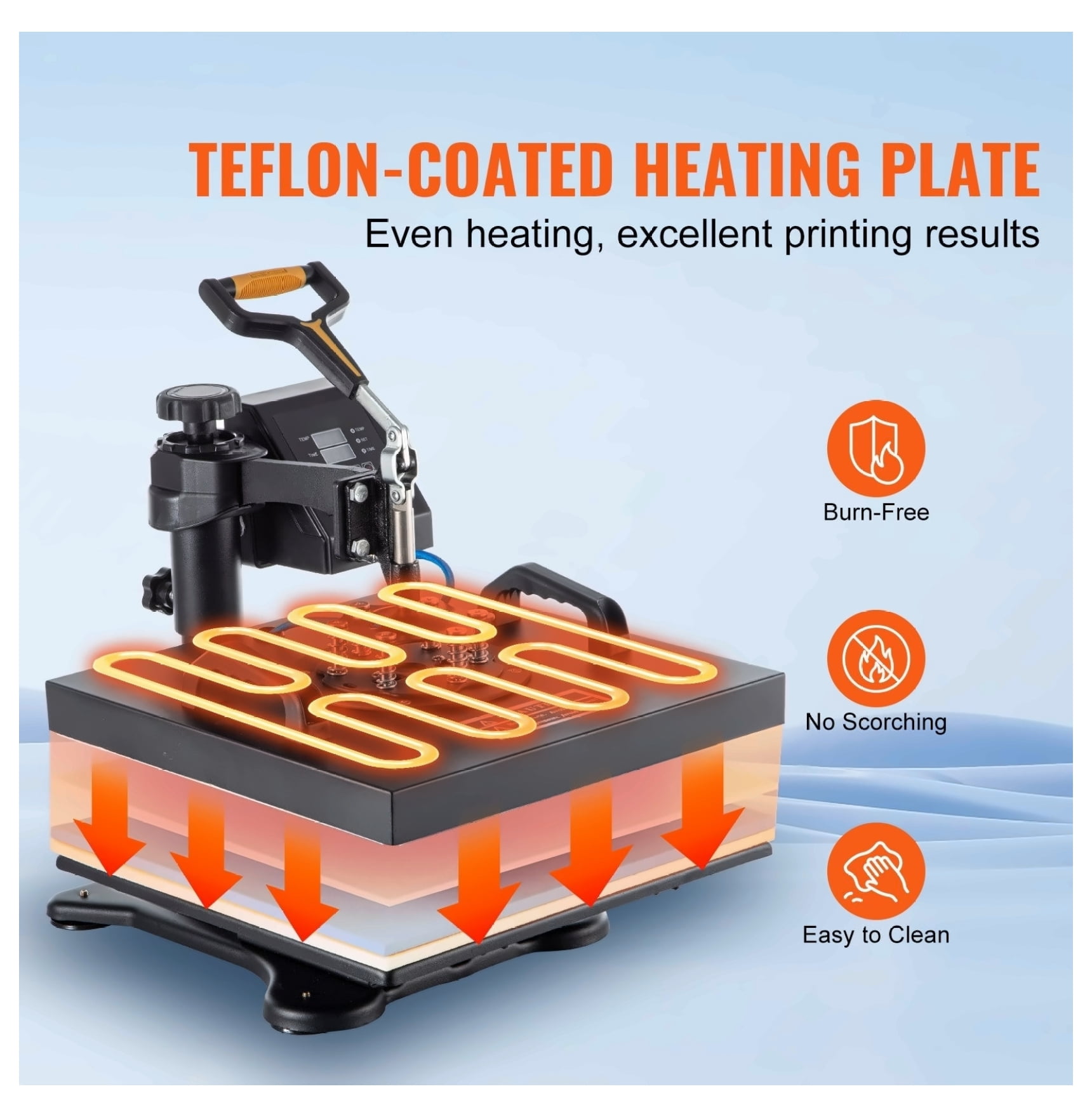 15x15 5 in 1 Heat Press Machine - Digital Sublimation Iron for T-Shirts, Mugs, Caps, Plates - DIY Craft Press