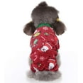 thumbnail image 3 of Pijama de sudadera con patrón navideño para perros pequeños y medianos, ropa navideña, mono de Año Nuevo para perro, suéteres de lana Coral, abrigo cálido oso de fresa Hogar, 3 of 5