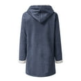 thumbnail image 7 of Olyvenn Winter Coats for Women Sherpa Fleece Jacket with Hood Long Button Up Coat Thicken Warm Winter Coat Parka Coat Navy XXL, 7 of 7