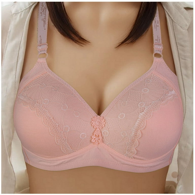 SELONE Everyday Bras for Women Push Up No Underwire Plus Size Front Closure  Clip Zip Snap Hook Close Everyday for Elderly Sagging Breasts Soild Wire