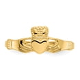 thumbnail image 5 of 14K Yellow Gold Ring Band Themed Polished Ladies Claddagh, Size 8, 5 of 5