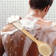 thumbnail image 5 of Natural Back Scrubber and Dry Brush Set, Long Handle Exfoliating Body Brush for Dead Skin Removal, Gentle Cleansing Brush Suitable for All Skin Types for Shower Bath Use, 5 of 6