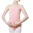 thumbnail image 2 of CYRBOKO Girl's Ballet Leotards 2025, Performance Cotton Summer Spaghetti Strap Gymnastics Clothes Pink Size 5-6 T, 2 of 7