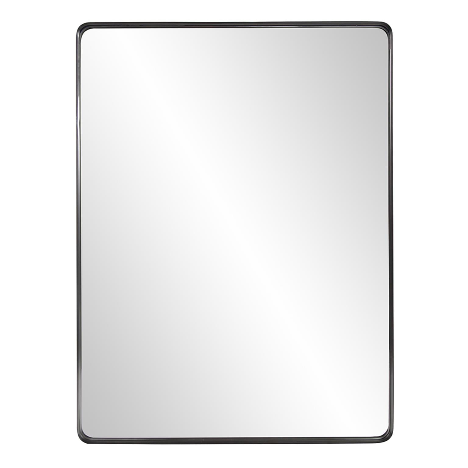 Tyler Dillon Rectangular Metal Framed Black Steele Wall Mirror
