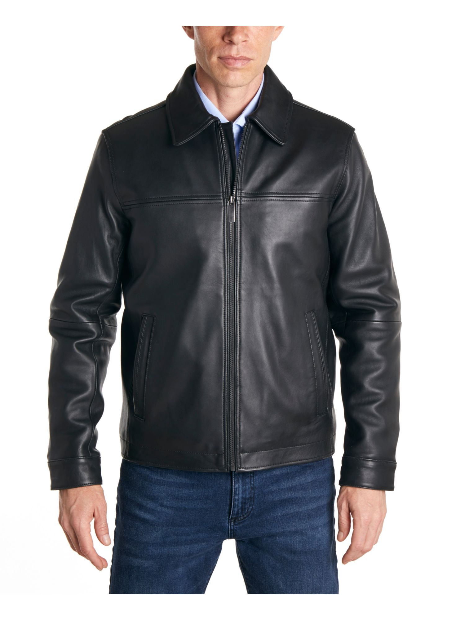 PERRY ELLIS Mens Black Single Breasted 