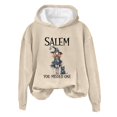 thumbnail image 4 of YVNAURA Women's Halloween Pullover Hoodie Witch Graphic Long Sleeve Crew Neck Round Neck Oversized Vintage Girls Trip Casual Tops Fall Outfits for Women Cozy, Beige,XL, 4 of 4