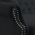 thumbnail image 6 of 79" Chesterfield Sofa Black Velvet for Living Room, 3 Seater Sofa Tufted Couch with Rolled Arms and Nailhead for Living Room, Bedroom, Office, Apartment, 3S+3S, 6 of 14