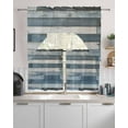 thumbnail image 2 of Vintage Blue Farmhouse Kitchen Curtains Sets 36 Inch Length with Valance, Retro Wooden Country Swag Valances and Tiers Curtain Set Drapes Swag Curtains for Living Room, Bathroom, Bedroom, Cafe, 2 of 6
