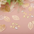 thumbnail image 4 of Uxcell 200Pcs Adornos de Hoja Hueca Plateada, Pendientes de Metal para Manualidades DIY para Horquillas, 4 of 6